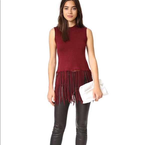 Re:named sweater fringe tank burgundy Shopbop - Picture 1 of 8